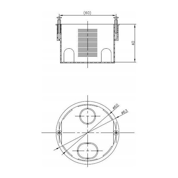 Pawbol Puszka instalacyjna Pawbol PK60 lux A.0002P z wkrętami IP30 pomarańczowa 13476595 5908289625851