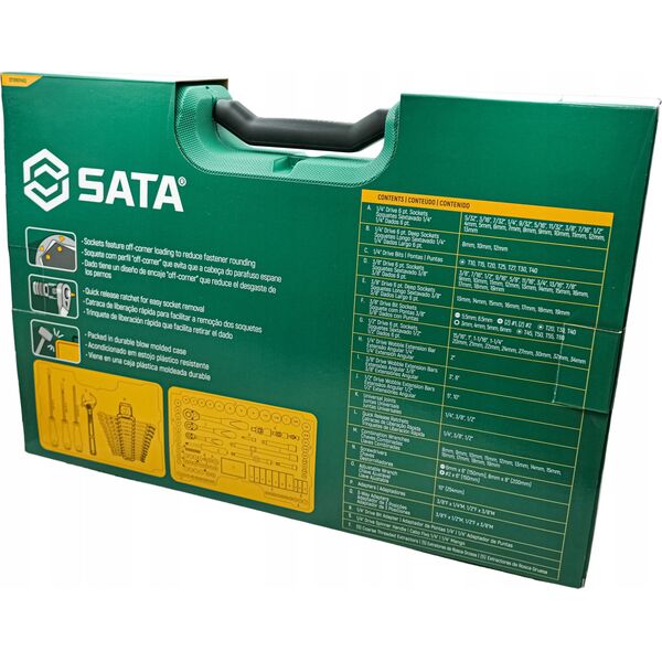 Zestaw narzędzi SATA SATA ZESTAW KLUCZY  124el  1/4"  3/8" 1/2"WALIZKA 13476672 7891645082369