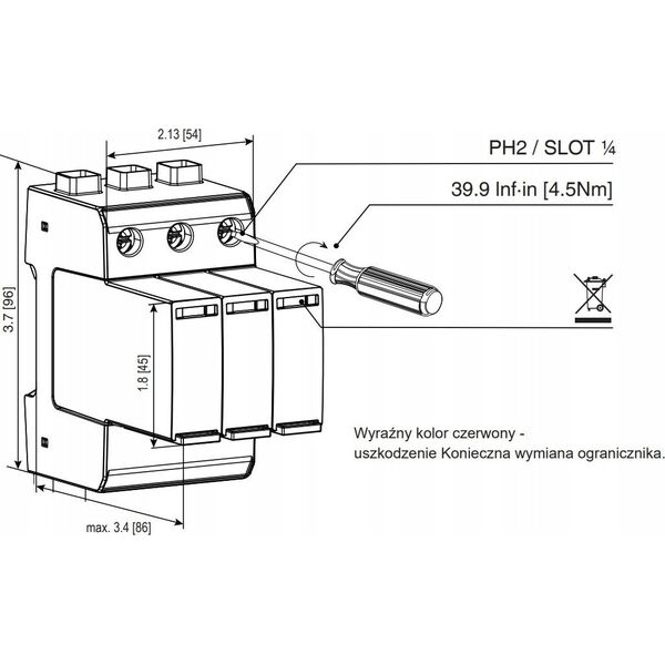 Etipo Ogranicznik przepięć ETI Polam ETITEC M T1 T2 B C 002440513 do systemów PV M T12 1500/12,5 Y 13477086 3838895839378