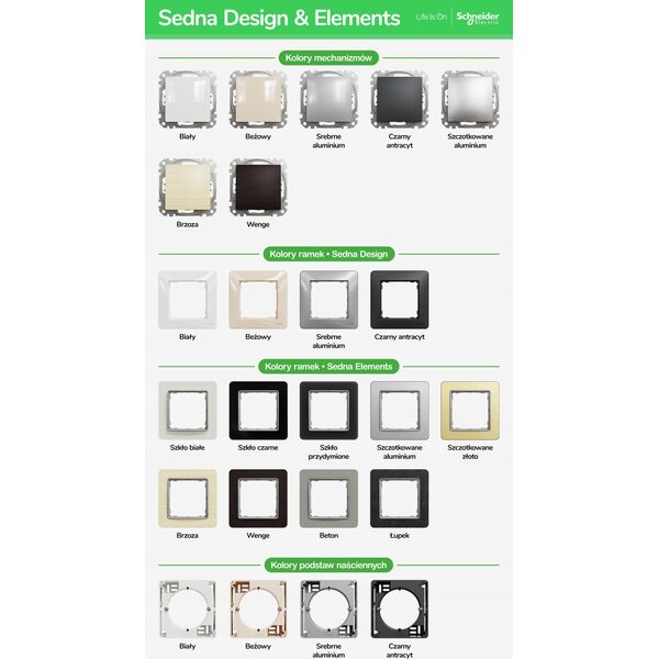 SCHNEIDERE Gniazdo schuko Schneider Sedna Design SDD111025 białe Design & Elements 13477175 3606481477965