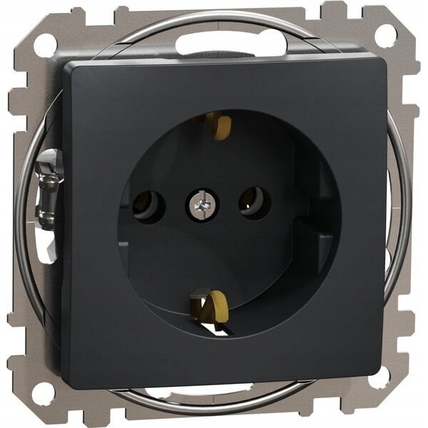 SCHNEIDERE Gniazdo schuko Schneider Sedna Design SDD114025 czarny antracyt Design & Elements 13477176 3606481479792