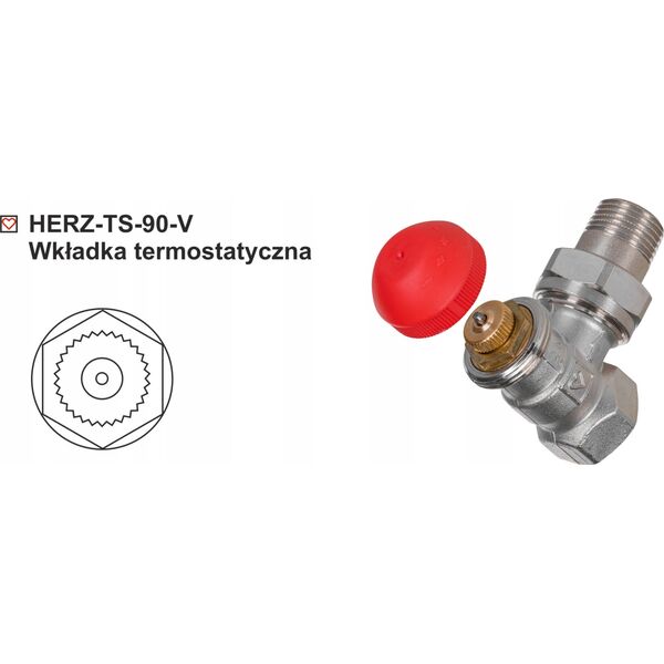Herz Zawór termostatyczny HERZ-TS-90-V 1/2'' P 13479917 9004174710605