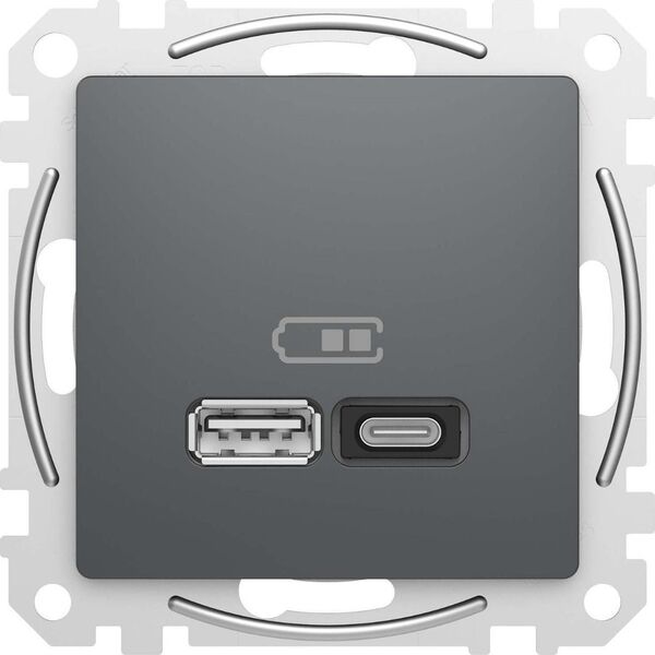 SCHNEIDERE Gniazdo ładowania USB Schneider Sedna Design SDD114404 A+C 45W PD czarny antracyt 13484852 3606482079038