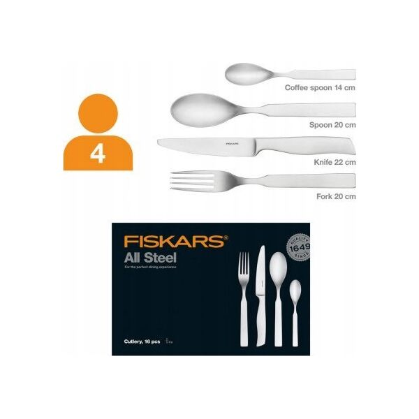 Fiskars All Steel cutlery set 16 pcs. 13487012 6424002011552