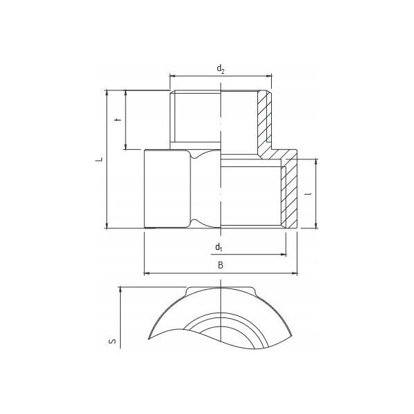 Perfexim Redukcja mufowo-nyplowa 3/4" x 1/2" wzmocniona PHA-308 G3/4xG1/2 WZ PN16 [20/350] 13492719 5901880000270