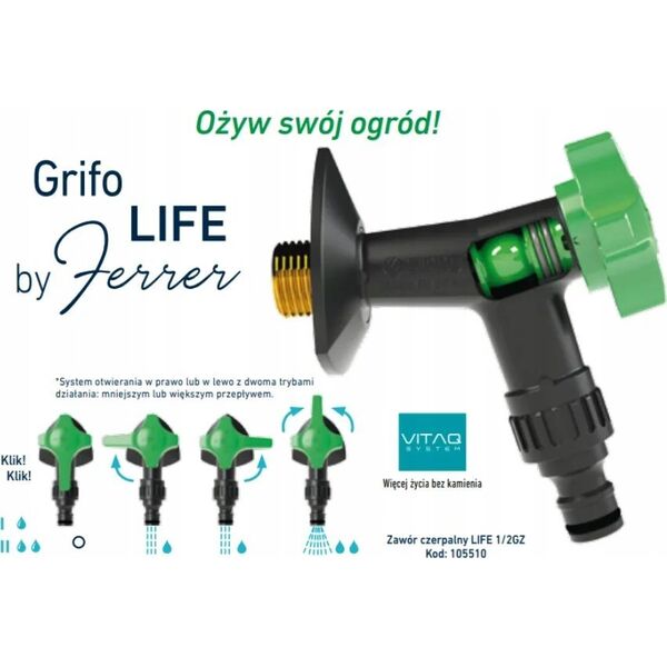 Arco Zawór czerpalny 1/2 Grifo Life 2stopniowa regulacja przepływu antykamienny 13495991 8428519081488