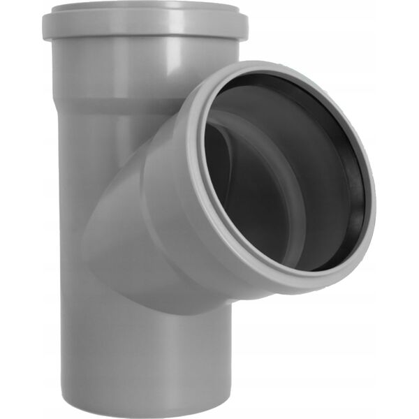 AQUER Trójnik Aquer T110/67 SZ PP 110/110/67 AQ szary 13496728 5902560901719