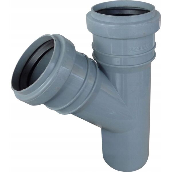 AQUER Trójnik kanalizacyjny PP 110/110mm 45° Aquer T110/45 SZ szary 13496748 5908241620726