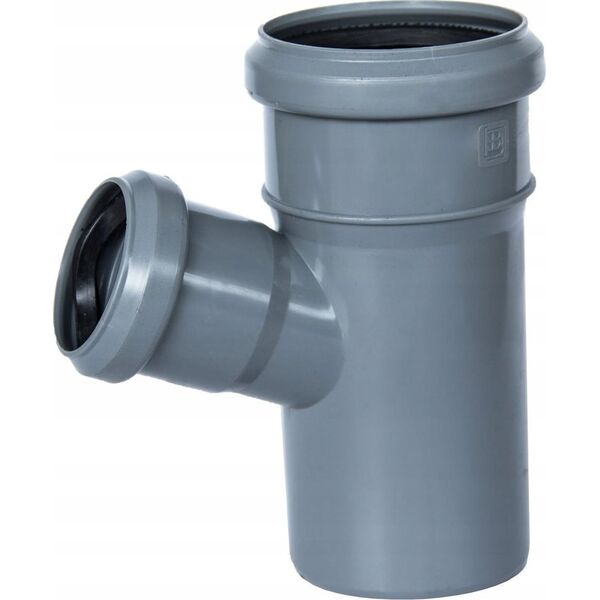 AQUER Trójnik kanalizacyjny PP 110/50mm 67° Aquer T110/50/67 SZ szary 13496791 5902560901702