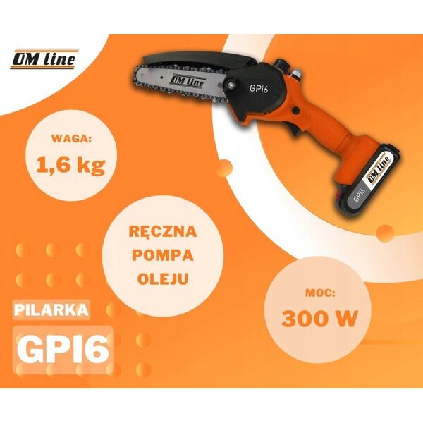 Piła łańcuchowa Sourcing OLEO-MAC CHAINSAW 18V 6" 1x1.5Ah GPi6 OM LINE 13497176 5903383018806