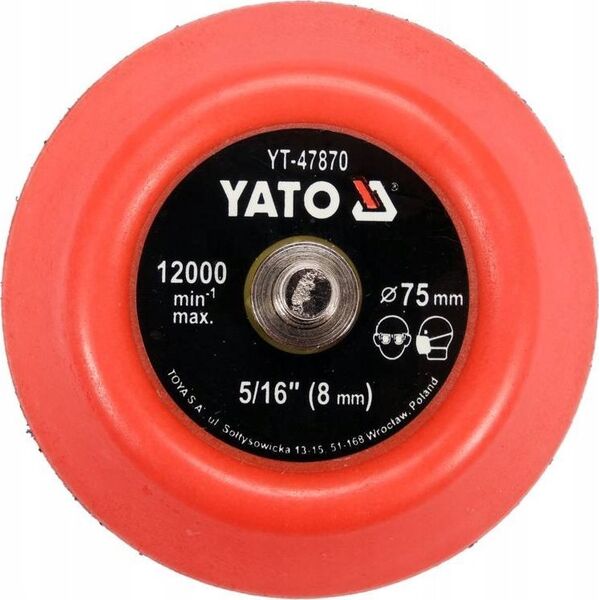 Yato YATO DYSK / TALERZ POLERSKI Z RZEPEM  75mm  5/16" 13507487 5906083092237