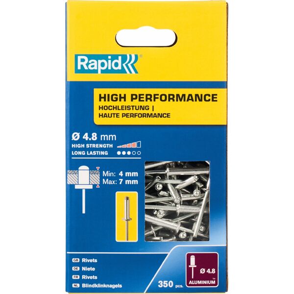 Zszywacz Rapid nity wzmocnione o4.8 10mm alu 350pcs box 13516084 4051661035197