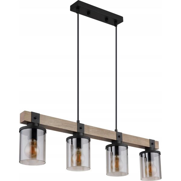 Lampa wisząca Globoeasterneurope Globo Lila 15555-4H lampa wisząca zwis 4x60W E27 drewno/czarna 13520608 9007371431724