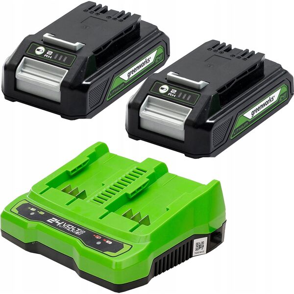 Greenworks 24V 2xakumulator 4 Ah + ładowarka dual Greenworks GSK24B4X 13527908 6952909045450