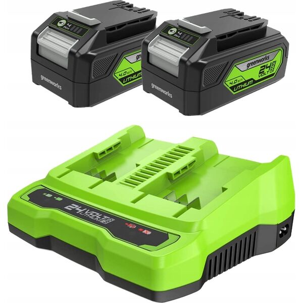 Greenworks 24V 2xakumulator 4 Ah + ładowarka dual Greenworks GSK24B4X 13527908 6952909045450