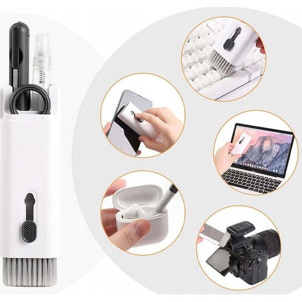 Hurtel 7w1 Uniwersalny zestaw do czyszczenia elektroniki słuchawek telefonów klawiatury szary 7w1 Uniwersalny zestaw do czyszczenia elektroniki słuchawek telefonów klawiatury szary 13528880 9145576280256