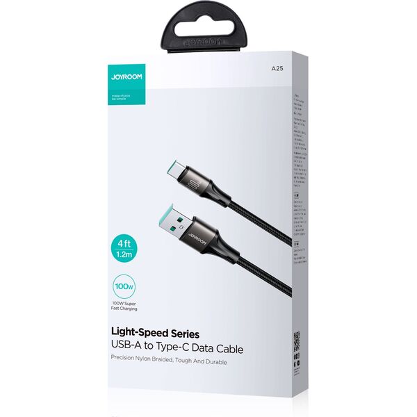 Joyroom Kabel przewód Light-Speed Series USB-A - USB-C szybki transfer 100W 1.2m czarny Kabel przewód Light-Speed Series USB-A - USB-C szybki transfer 100W 1.2m czarny 13528883 6941237109989