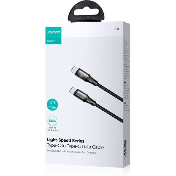 Joyroom Kabel przewód USB-C 100W Light-Speed Series 1.2m czarny Kabel przewód USB-C 100W Light-Speed Series 1.2m czarny 13528905 6941237102676
