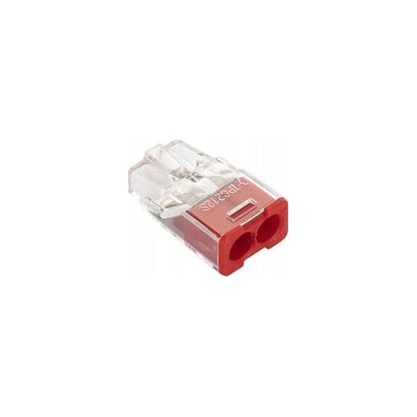 Simet Szybkozłączka wciskana do drutów 2x 0,2-2,5mm2 24A Simet Mini PC212S 89240000 transparentna/czerwona 13529238 5907813235337