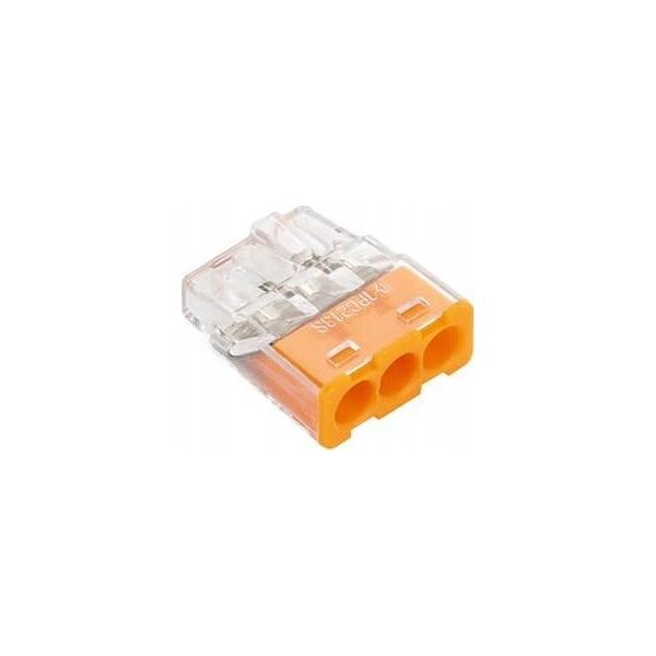 Simet Szybkozłączka wciskana do drutów 3x 0,2-2,5mm2 24A Simet Mini PC213S 89241000 transparentna/pomarańczowa 13529239 5907813235344
