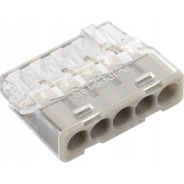 Simet Szybkozłączka wciskana do drutów 5x 0,2-2,5mm2 24A Simet Mini PC215S 89243000 transparentna/szara 13529242 5907813235368