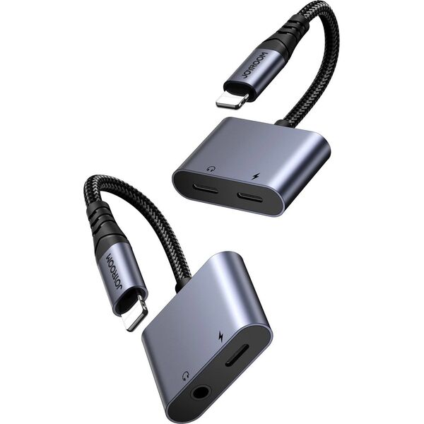 Joyroom Adapter DAC 2w1 Joyroom SY-L01 Lightning / Lightning, mini jack 3.5mm czarny 13532359 6956116773830