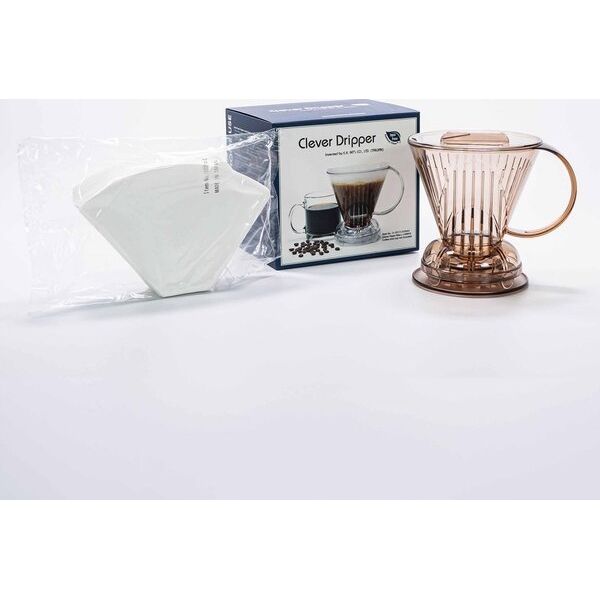 Clever Clever Dripper - Zaparzacz do kawy L 500ml przezroczysty brązowy + 100 filtrów 13550942 4715838467425