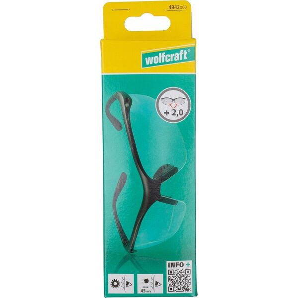 Wolfcraft Korekcyjne okulary ochronne +2,0 Wolfcraft ,CE 13572661 4006885494206