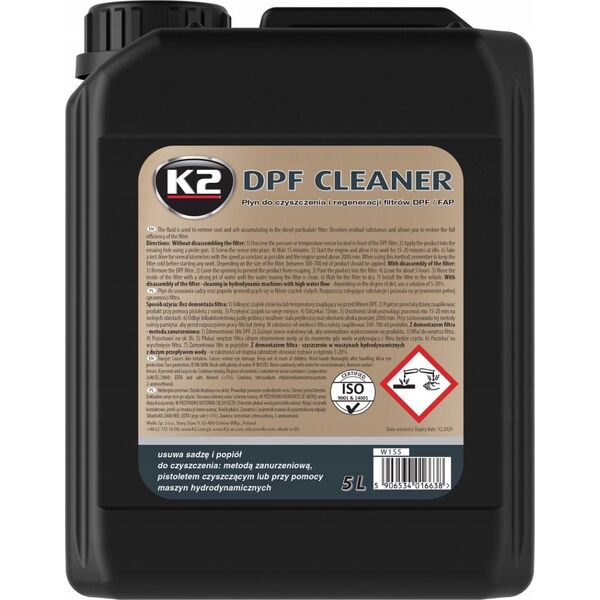 K2 K2 PŁYN DO CZYSZCZENIA I REGENRACJI FILTRÓW DPF/FAP CLEANER 5L 13576761 5906534016638
