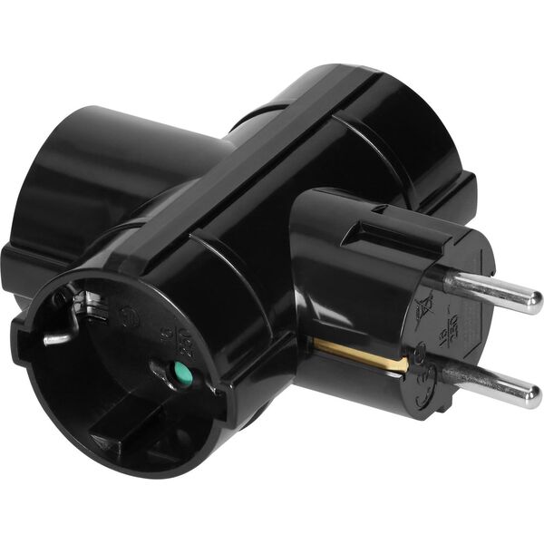 Orno Rozgałęźnik Orno OR-AE-13184(GS)/B 3x2P+Z Schuko czarny 13578046 5908254813337