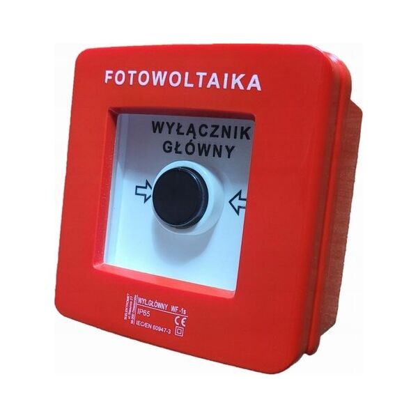 DZIEW Wyłącznik przeciwpożarowy fotowoltaiki Elektromet 911440 WF-1s 2 tory prądowe 12A NC-NO natynkowy samoczynny 13581600 5906197483891