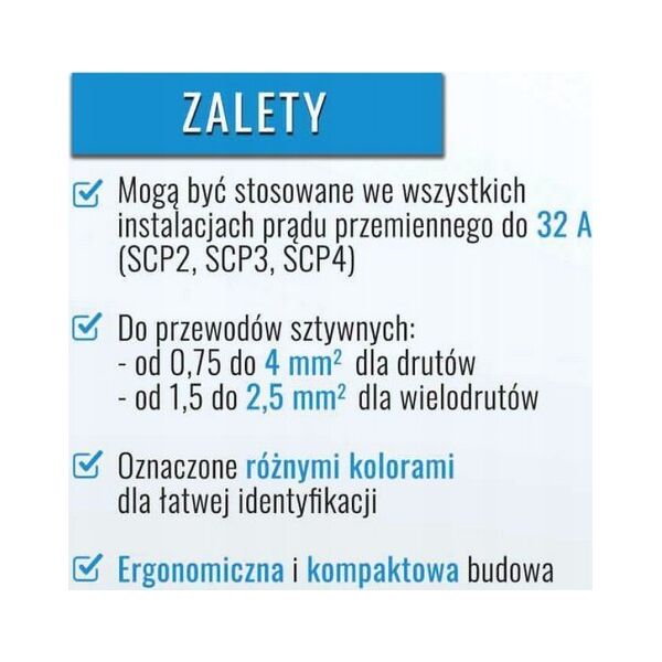 Simet Szybkozłączka wciskana do drutów 6x 0,75-4mm2 24A Simet Ideal SCP6 88000003S transparentna/niebieska 13581893 5907813235962