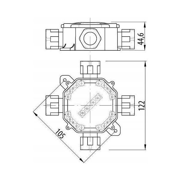 Pawbol Puszka instalacyjna Pawbol A.0035BR PG16/5x4 mm2, IP67 brązowa 13583166 5901350843192