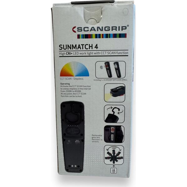 Scangrip Akumulatorowa lampa robocza 500 lm CCT SCAN  SUNMATCH 4 COLOURMATCH 03.5657 13604584 5708997356579