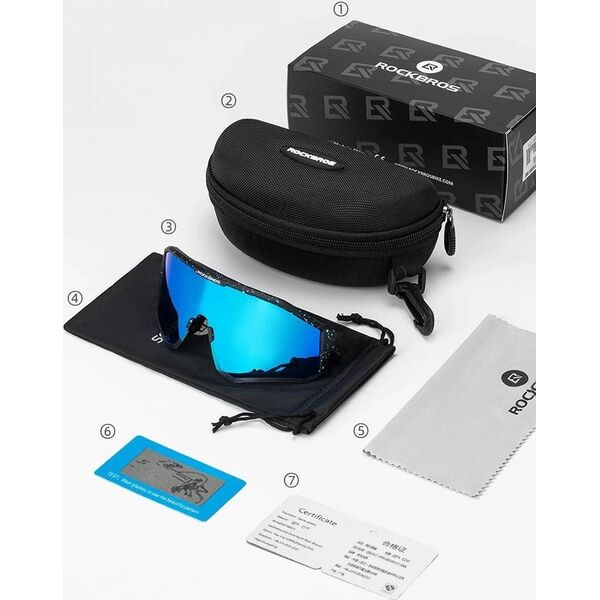 RockBros Okulary rowerowe z polaryzacją i filtrem UV 400 czarne Okulary rowerowe z polaryzacją i filtrem UV 400 czarne 13607804 5907769312373