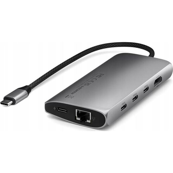 HUB USB Satechi Adapter Satechi USB-C Multiport 8K USB-C / USB-C, HDMI, 3xUSB-A 3.2 Gen 2 10Gbps, USB-A 3.2 Gen 1 5Gbps, SD/TF space gray 13609191 879961008178