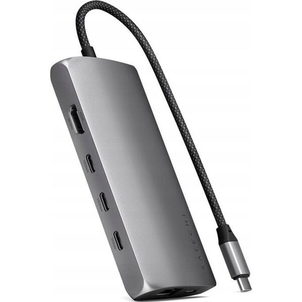 HUB USB Satechi Adapter Satechi USB-C Multiport 8K USB-C / USB-C, HDMI, 3xUSB-A 3.2 Gen 2 10Gbps, USB-A 3.2 Gen 1 5Gbps, SD/TF space gray 13609191 879961008178