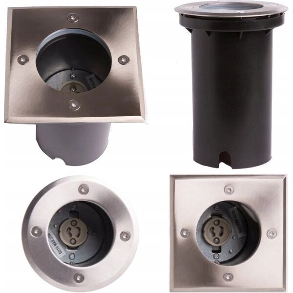 ECOLIGHT2 Eco Light EC79109 lampa najazdowa zewnętrzna ogrodowa IP67 1x35W GU10 230V kwadratowa inox 13615431 5901986791096