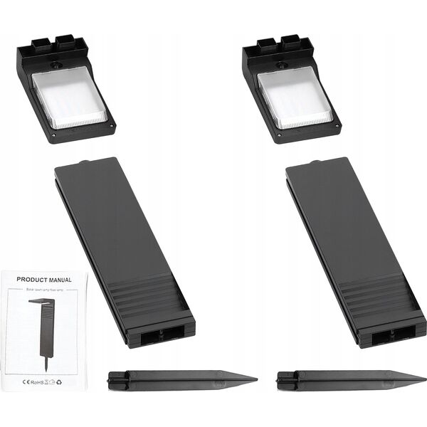 ECOLIGHT2 Ecolight SSO-2 EC20113 słupek ogrodowy zewnętrzny solarny 1x2W LED 4000K IP65 czarny 13615434 5905036201139