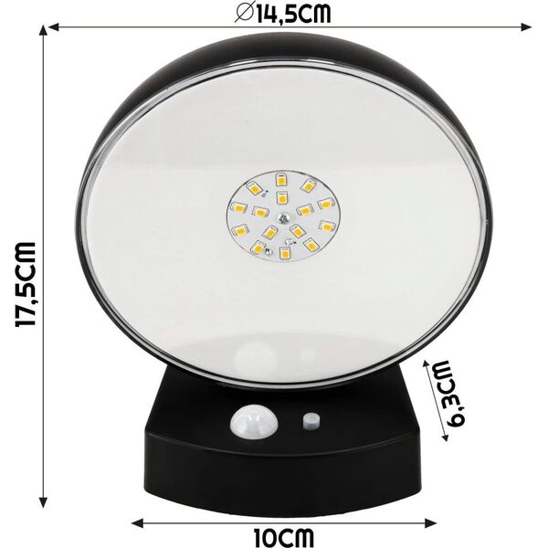 Kinkiet ECOLIGHT2 Oprawa solarna Ecolight SOE-4 EC20118 kinkiet zewnętrzny oprawa ścienna 1x1.2W LED 4000K czarna 13615438 5905036201184