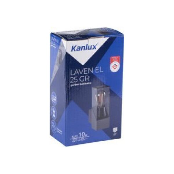 Kinkiet Kanlux Kanlux Laven 36548 kinkiet ogrodowy IP44 1x10W E27 grafitowy 13616714 5905339365484