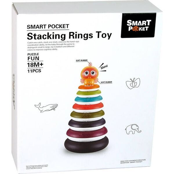 LeanToys Edukacyjna Piramidka z Obręczami Kółka Kaczuszka 13655703 5905214975760