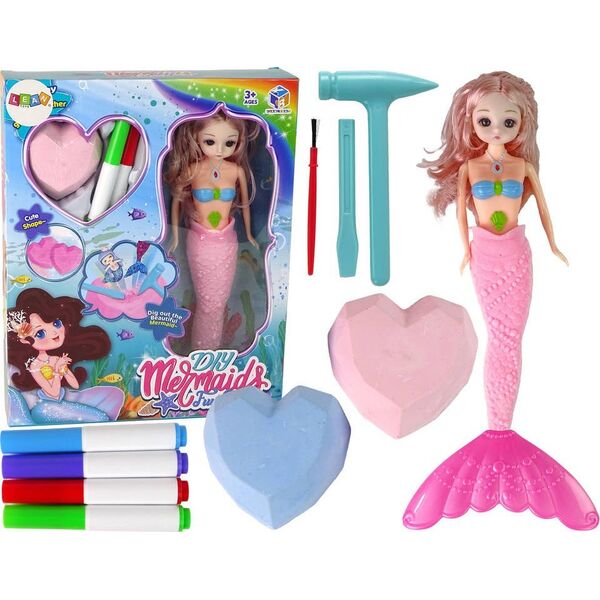 LeanToys Zestaw DIY Syrena Różowa Skarby Wykopaliska 13655775 5905323216891
