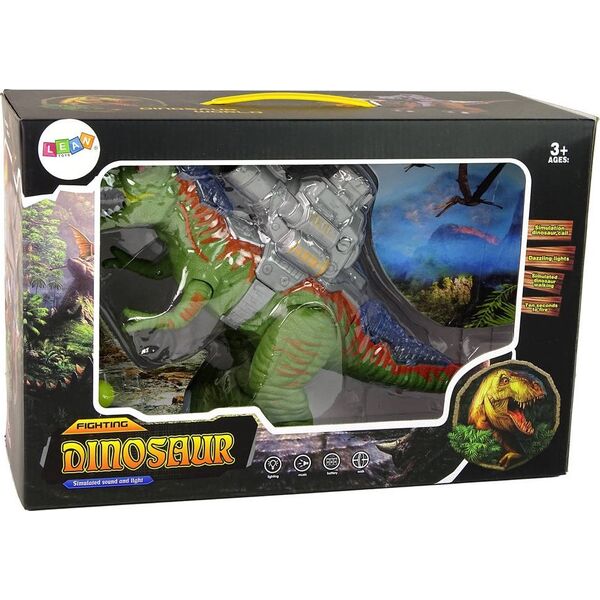 Figurka LeanToys Dinozaur z Katapultą Chodzi Strzela Zielony 13655804 5905515355476