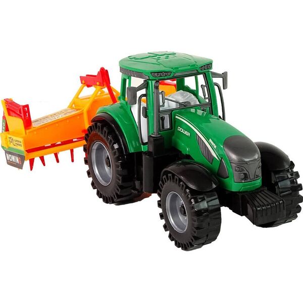 LeanToys Zielony Traktor z Pomarańczowym Kultywatorem Napęd dla Dzieci 13655830 5905515353076