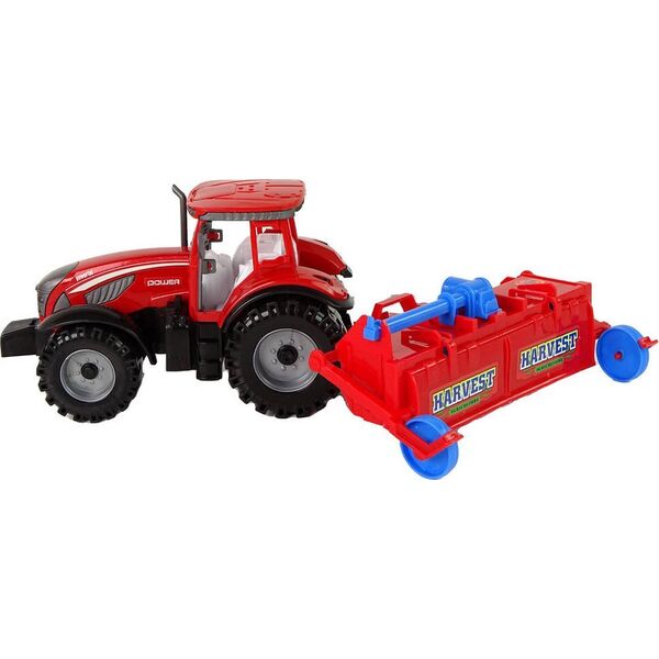 LeanToys Czerwony Ciągnik z Pługiem Napęd Frykcyjny 13655842 5905515353090