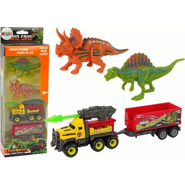 LeanToys Dinozaury Zestaw Samochód  Rakieta Z Naczepą Żółty 13655892 5905679074985