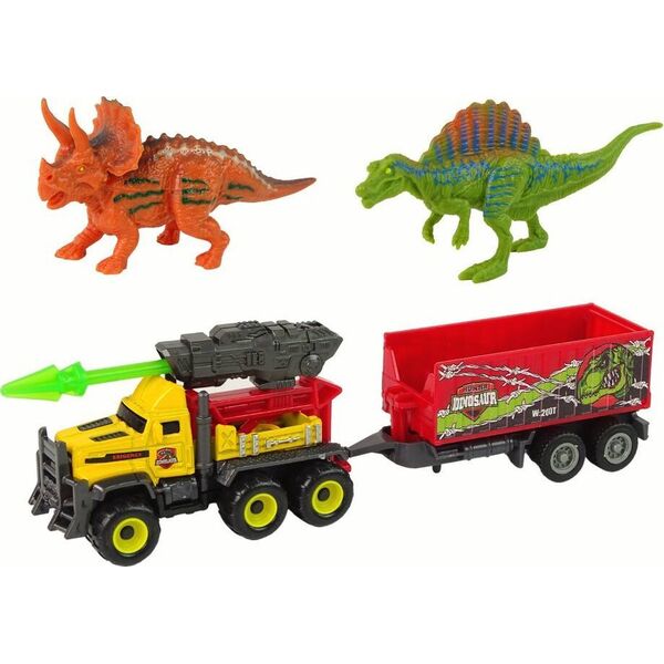 LeanToys Dinozaury Zestaw Samochód  Rakieta Z Naczepą Żółty 13655892 5905679074985