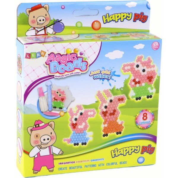 LeanToys Zestaw Koralików Wodnych DIY Magiczne Koraliki 8 Kolorów Świnki 13655906 5905679073452