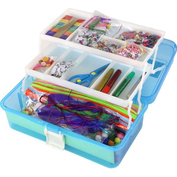 LeanToys Niebieska Rozkładana Walizka Zestaw Artystyczny Kreatywny Plastyczny DIY 13655920 5905515353854